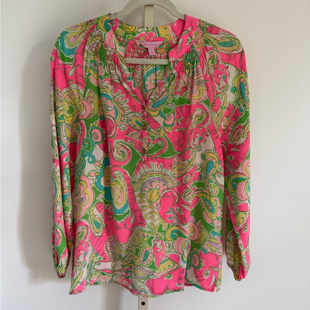 Lilly Pulitzer Elsa Top Pink and Green